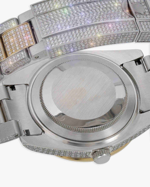 moissanite presidential watch two tone roman dial px back