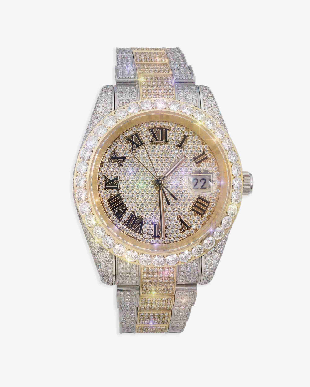 moissanite presidential watch two tone roman dial px main