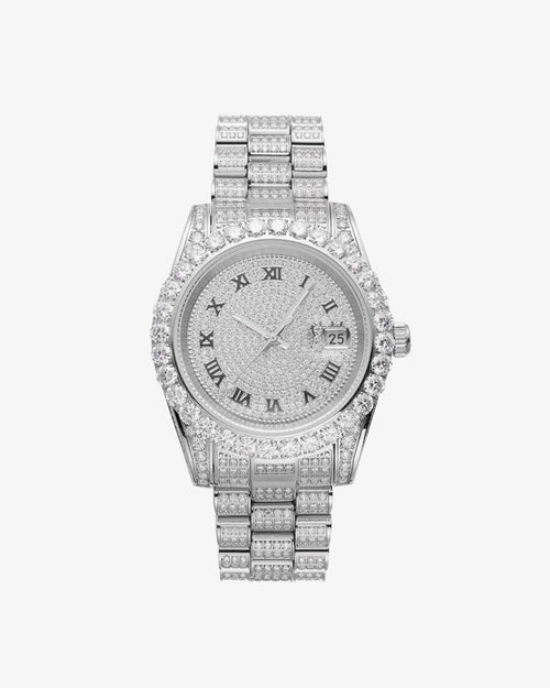 moissanite presidential watch white gold 