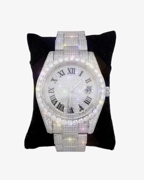moissanite presidential watch white gold px display