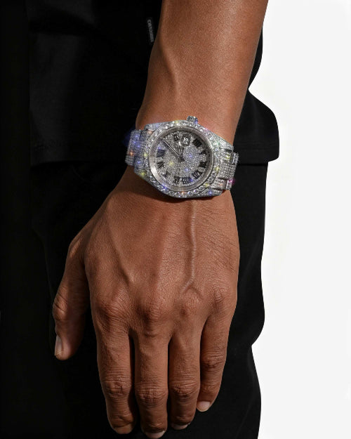 moissanite presidential watch white gold px model