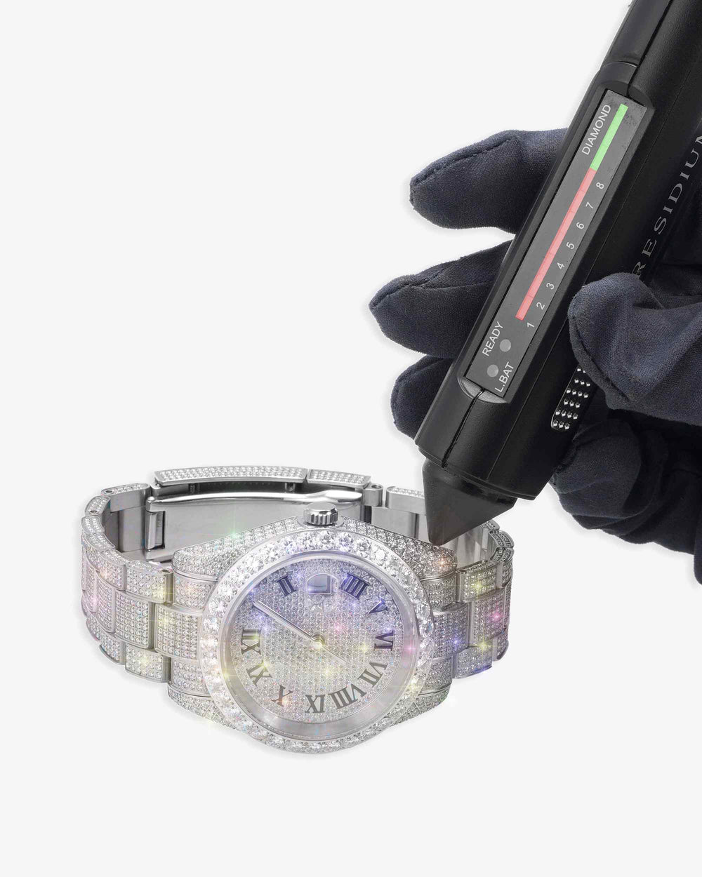 moissanite presidential watch white gold px test
