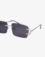Moissanite Prong Sunglasses 14K Gold - Black