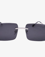 Moissanite Prong Sunglasses 14K Gold - Black