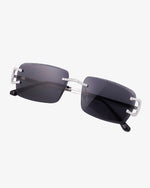 Moissanite Prong Sunglasses 14K Gold - Black