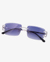 Moissanite Prong Sunglasses 14K Gold - Dark Blue