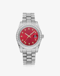 moissanite red face presidential watch white gold background px
