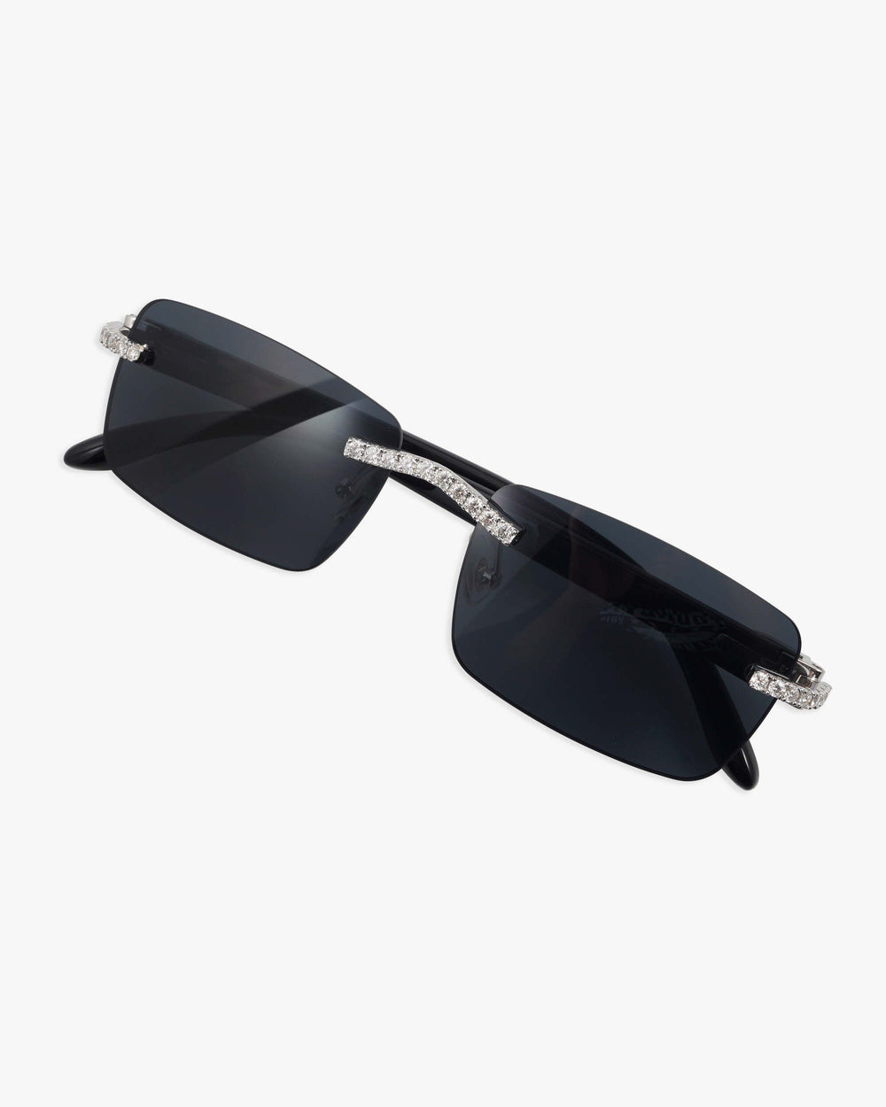 moissanite rimless rectangular sunglasses 14k gold new black main