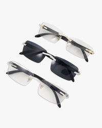 moissanite rimless rectangular sunglasses 14k gold new variants