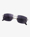 Moissanite Rimless Square Sunglasses 14K Gold - Black