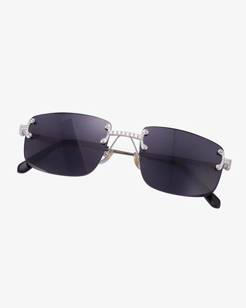 moissanite rimless square sunglasses 14k gold icecartel black