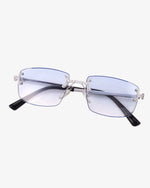 Moissanite Rimless Square Sunglasses 14K Gold - Clear