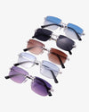 Moissanite Rimless Square Sunglasses 14K Gold - Blue