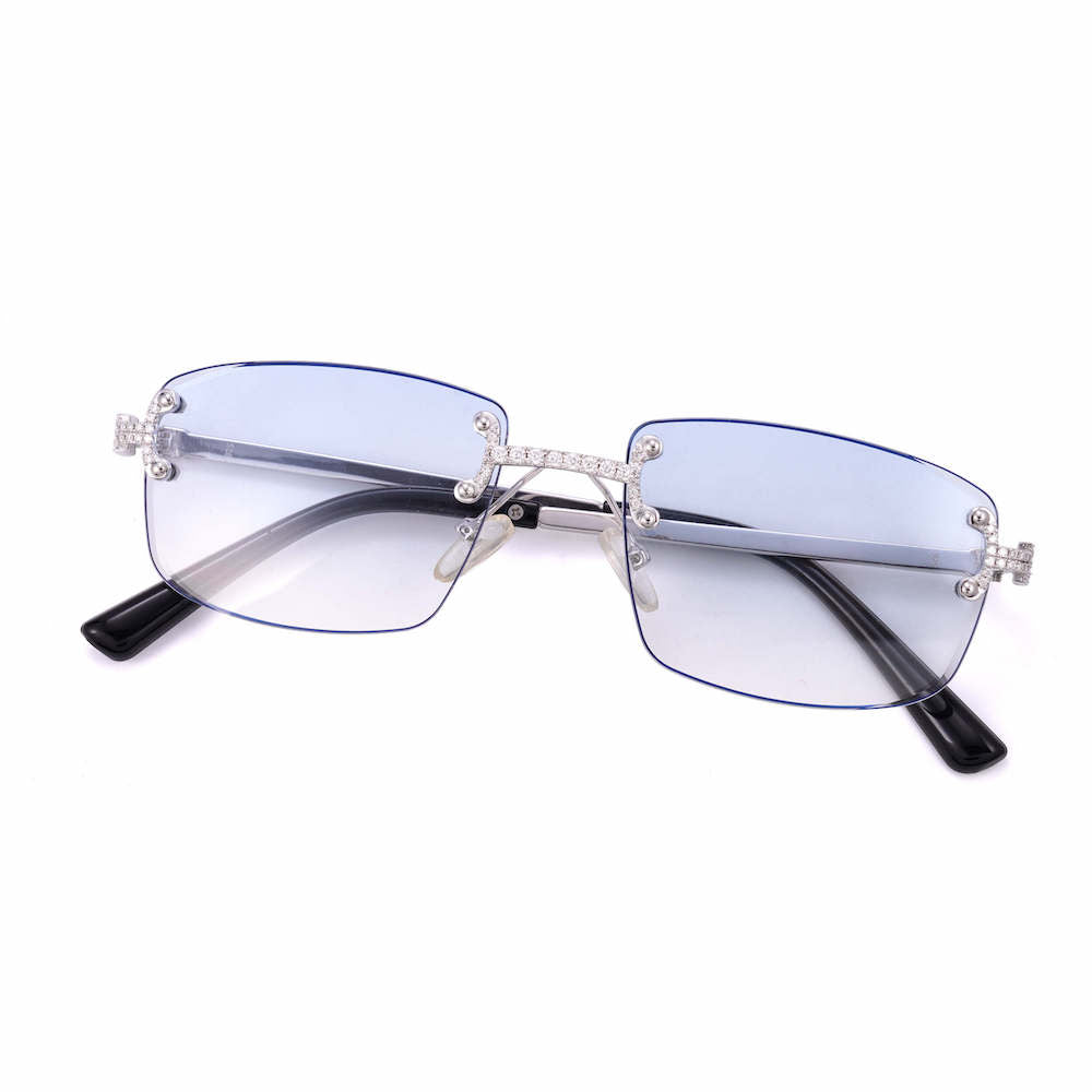 Moissanite Rimless Square Sunglasses Clear