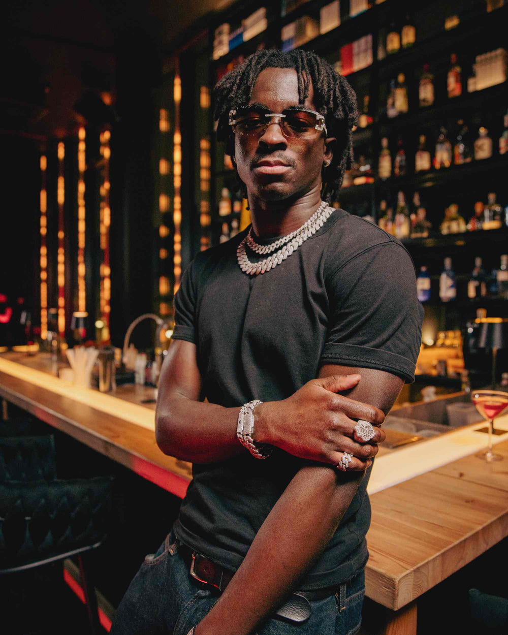 Moissanite Diamond Classic Sunglasses 14K Gold