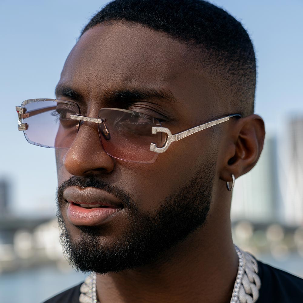 moissanite rimless sunglasses mens model