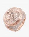 Moissanite Royal Crest Ring 14K Gold - Rose Gold