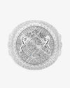 Moissanite Royal Crest Ring 14K Gold - White Gold