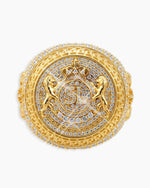 Moissanite Royal Crest Ring 14K Gold - Yellow Gold