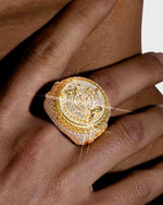 Moissanite Royal Crest Ring 14K Gold - Yellow Gold