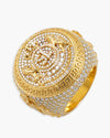 Moissanite Royal Crest Ring 14K Gold - Yellow Gold