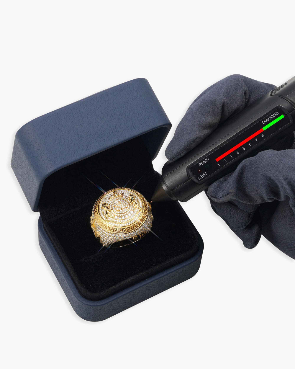 Moissanite Royal Crest Ring 14K Gold - Yellow Gold
