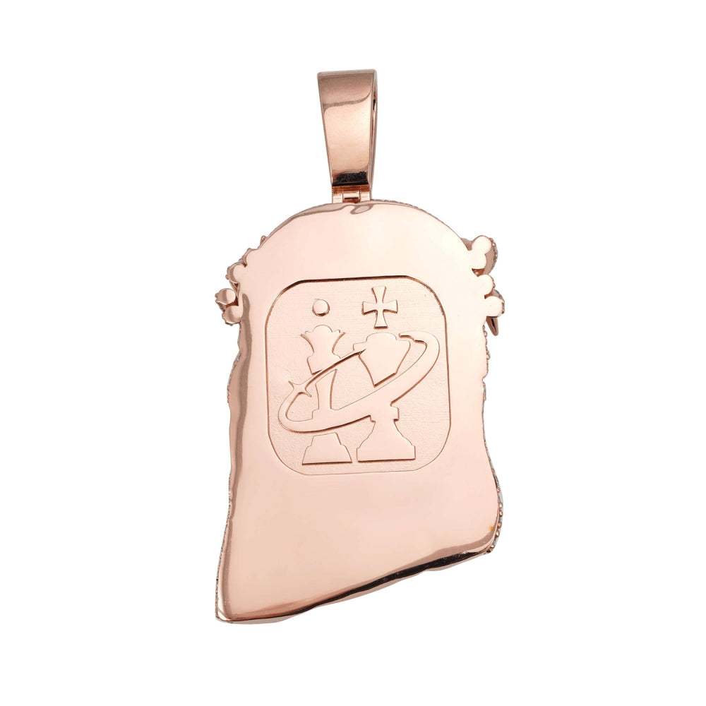 moissanite scarred jesus pendant 14k gold icecartel back