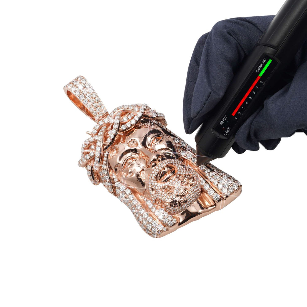 moissanite scarred jesus pendant 14k gold icecartel model