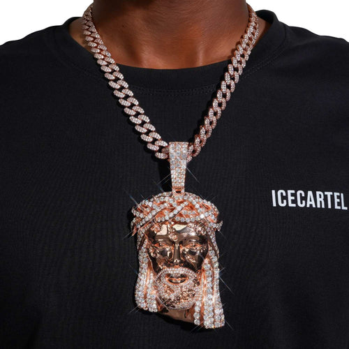 moissanite scarred jesus pendant 14k gold icecartel model_1