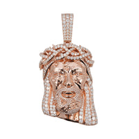 moissanite scarred jesus pendant 14k gold icecartel