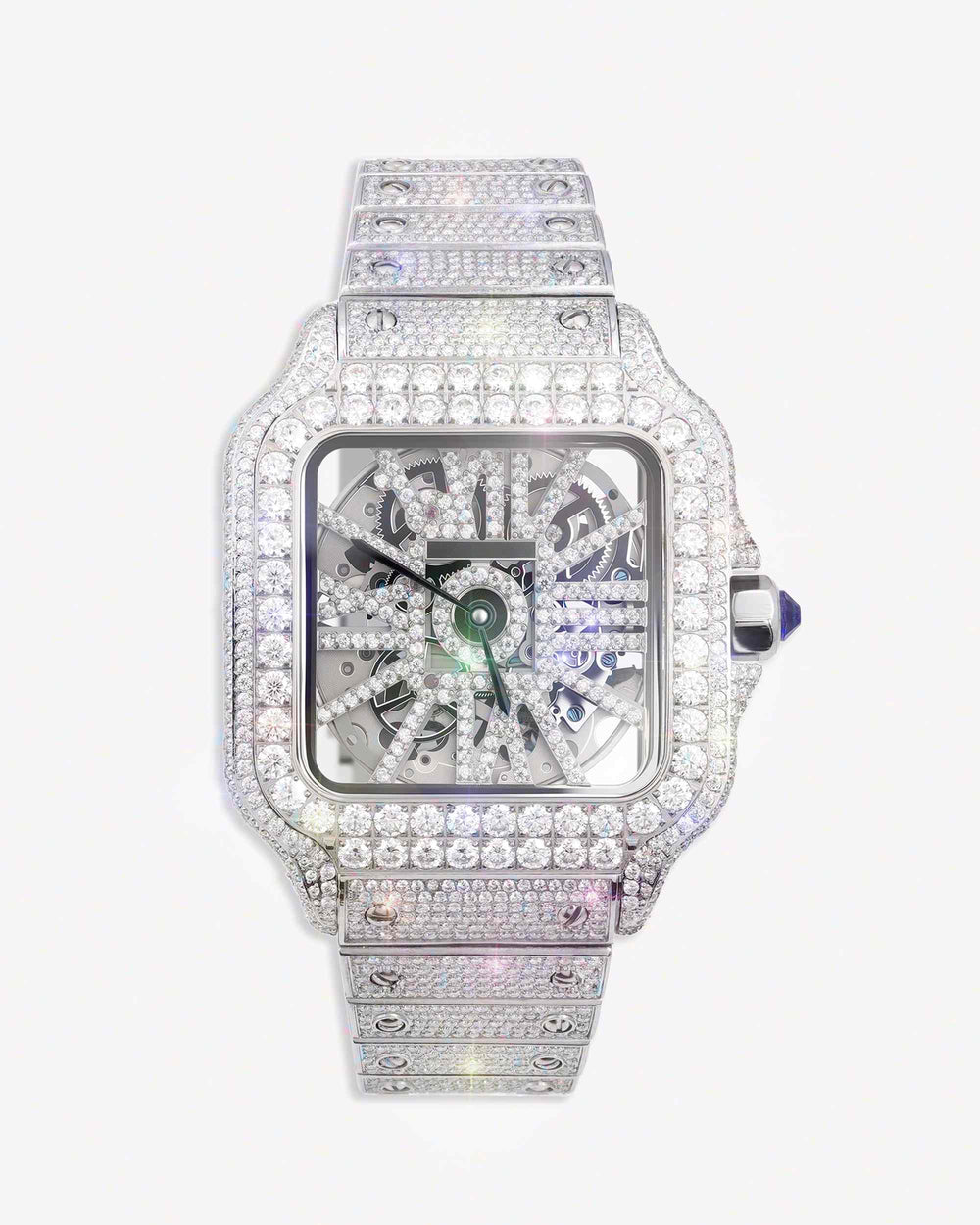 moissanite skeleton watch 14k white gold white px main
