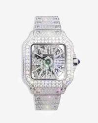 moissanite skeleton watch 14k white gold white px main