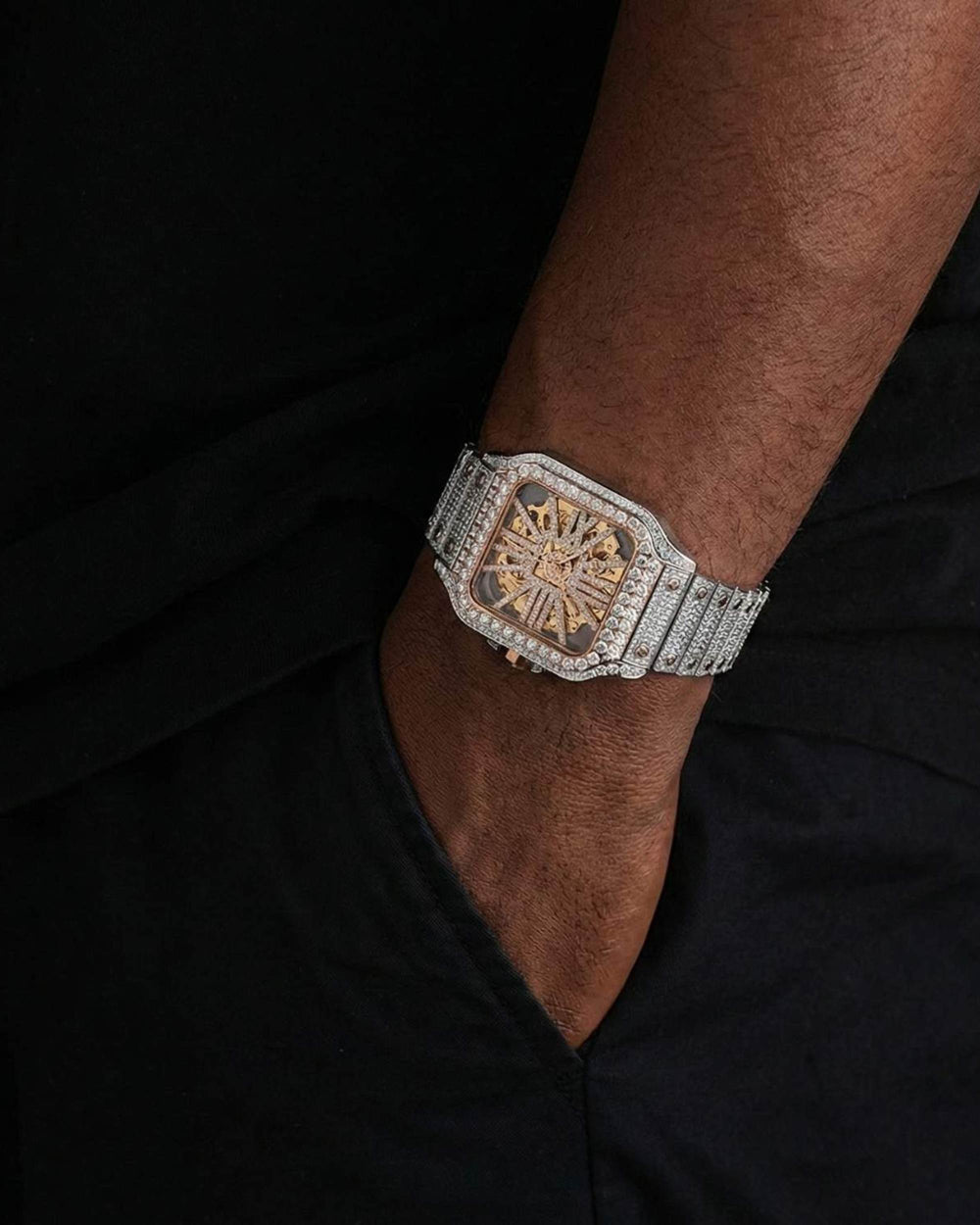 moissanite skeleton watch model icecartel px