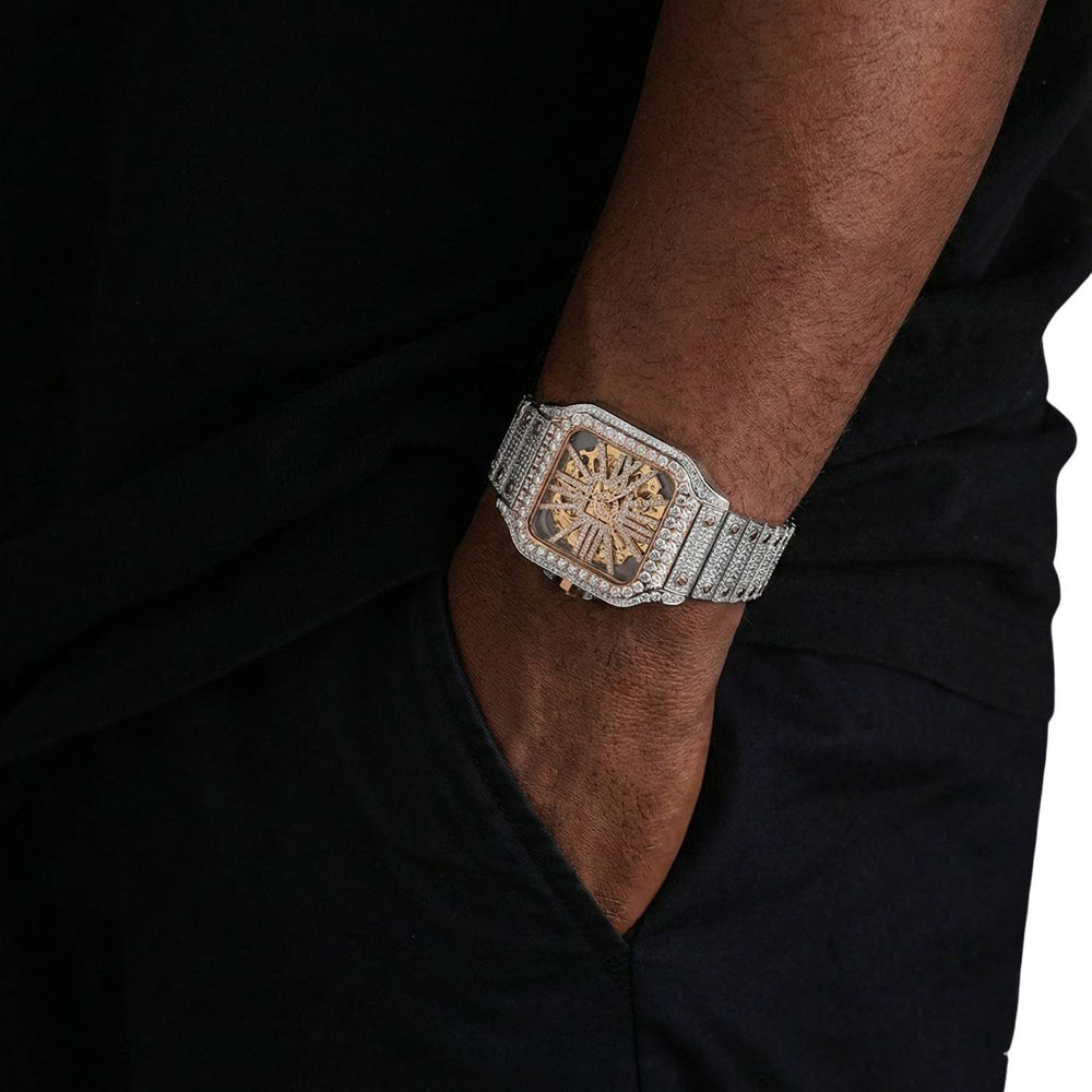 moissanite skeleton watch model icecartel