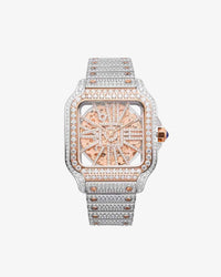 moissanite skeleton watch white background px