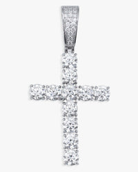moissanite solitaire cross pendant 14k white gold icecartel main
