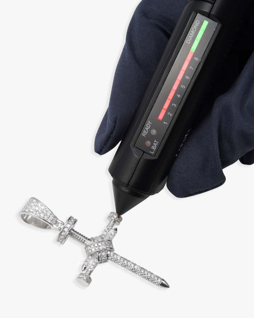 moissanite solitaire cross pendant 14k white gold icecartel test