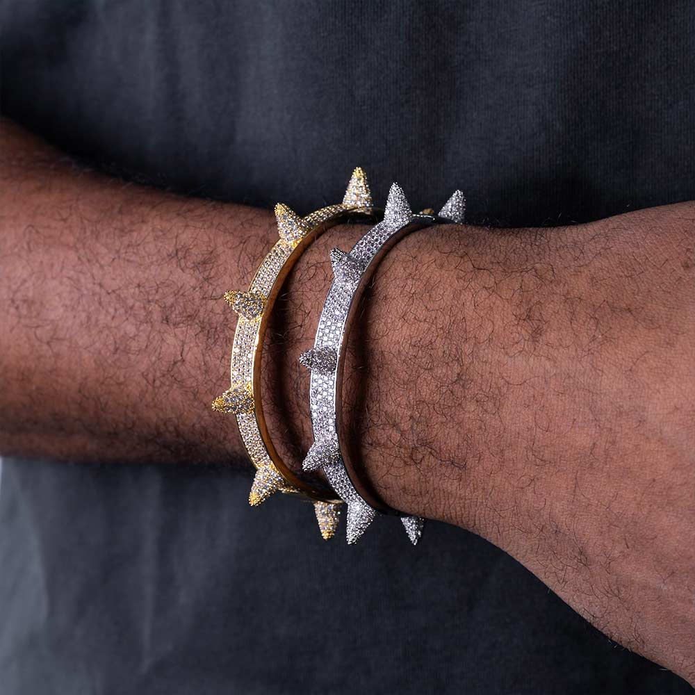 moissanite spiked bangle bracelet model