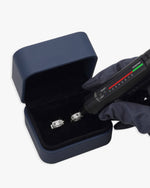 Moissanite Spiked Huggie Earrings 14K Gold - White Gold