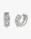 Moissanite Spiked Huggie Earrings 14K Gold - White Gold