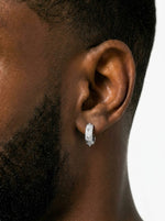 Moissanite Spiked Huggie Earrings 14K Gold - White Gold