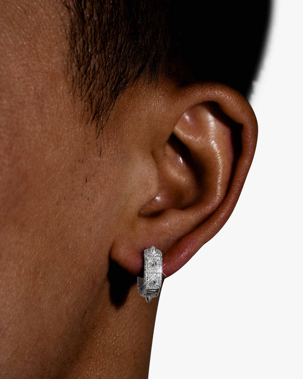 moissanite spiked earrings icecartel white model