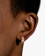 Moissanite Spiked Huggie Earrings 14K Gold - Yellow Gold