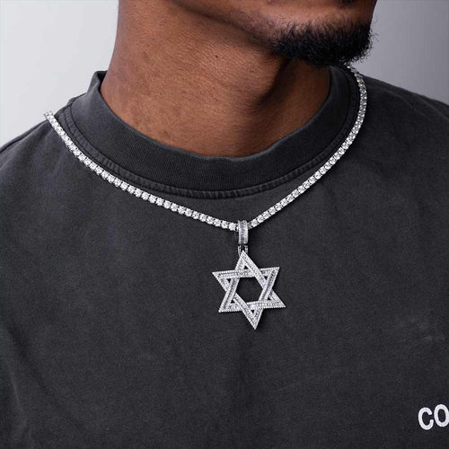 pendentif moissanite étoile de david modèle juif