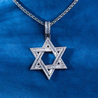 moissanite star of david jewish pendant real