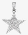 Moissanite Star Pendant 14K Gold - White Gold