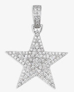 Moissanite Star Pendant 14K Gold - White Gold