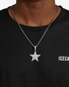 Moissanite Star Pendant 14K Gold - White Gold