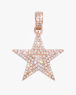 Moissanite Star Pendant 14K Gold - Rose Gold