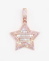 Moissanite Baguette Star Pendant 14K Gold - Rose Gold